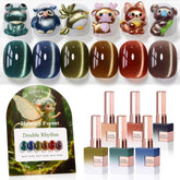 Double Rhythm cat eye gel nail polish set close-up bottle showing vibrant shimmer finish