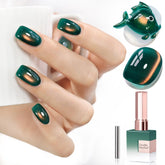 Double Rhythm cat-eye gel polish with magnet bottle shows shimmering jelly color for salon-quality nails.