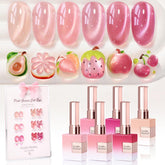 Double Rhythm cat-eye gel polish rose swatches show rich color depth and subtle shimmer