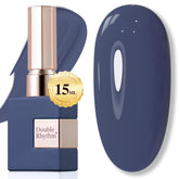 Double Rhythm Deep Blue Gray gel polish bottle shows premium color for salon-quality nails