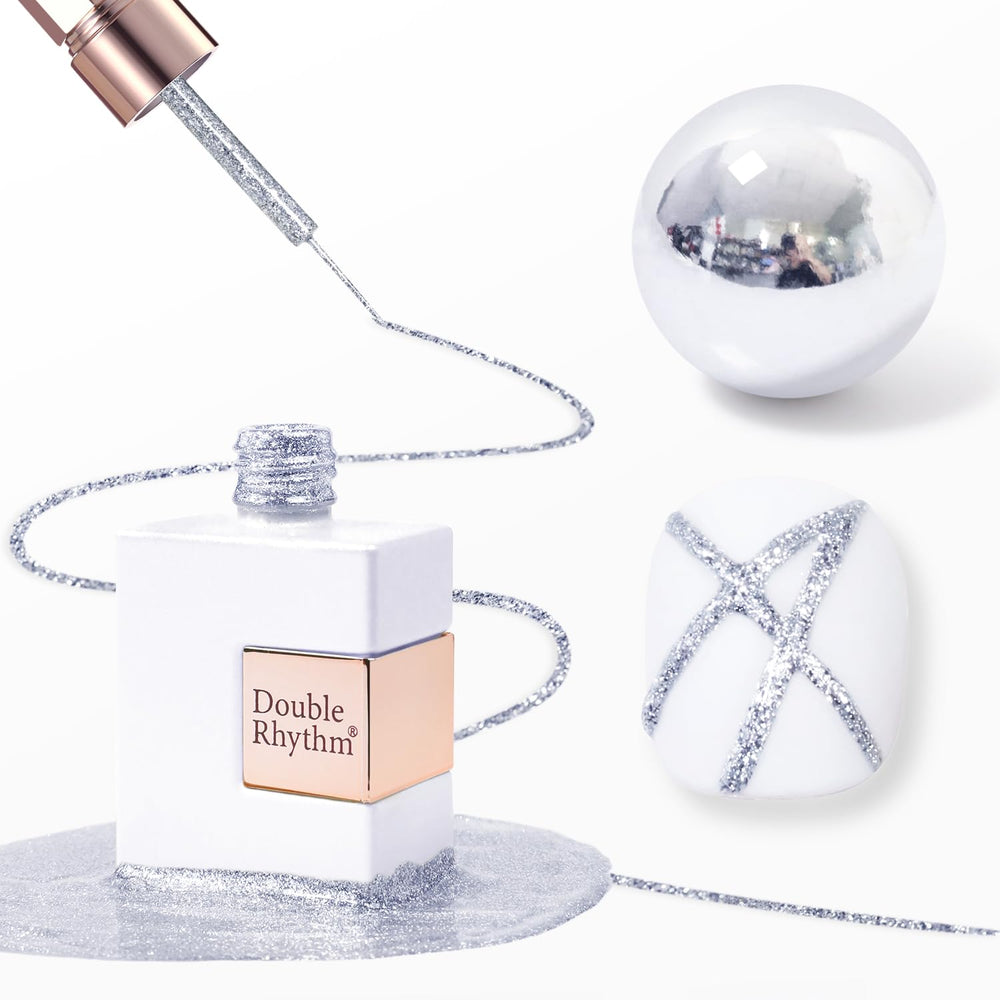 Delineador gel bronce espejo de Double Rhythm para uñas duraderas.