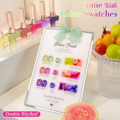 Double Rhythm cat eye polish rose color close-up highlights magnetic shimmer effect