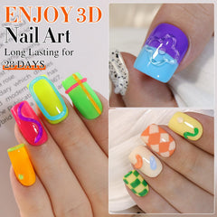 Double Rhythm gel 3D, modelado duradero 28 días con brillo intenso.