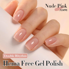 Double Rhythm gel polish bottle features a gold cap for a premium, polished look.