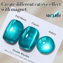 Double Rhythm holographic glitter teal polish with prism-like shimmer