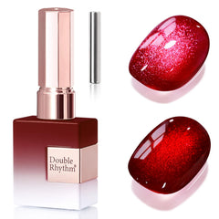 Double Rhythm ice glass cat eye bottle with magnetic shimmer for salon looks at home.
