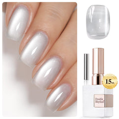 Double Rhythm Jelly Glass Cat Eye Botella: muestra el efecto cat-eye para looks magnéticos.