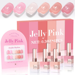 Double Rhythm jelly milky white gel polish bottle with salon-ready shine