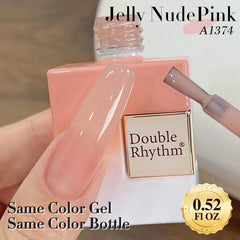 Double Rhythm jelly polish bottle close-up highlights glossy finish