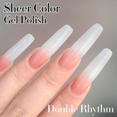Double Rhythm LED lamp curing a gel manicure for quick results