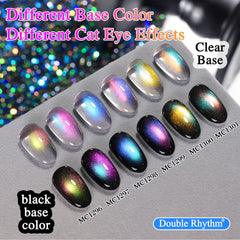 Nails cured under LED or UV lamp with Double Rhythm kit show a smooth, glossy finish.