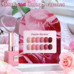 Double Rhythm nude gel polish bottle for natural-looking home manicure.