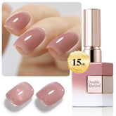 Double Rhythm pink lilac 15ml gel polish bottle ready for a flawless manicure.