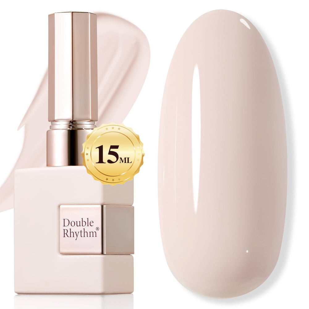 Double Rhythm beige-pink gel polish bottle cap close-up for precise color prep