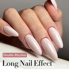 Gel polish on nail showing sheer color with glossy finish