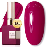 Double Rhythm wine red gel polish bottle ready for manicure