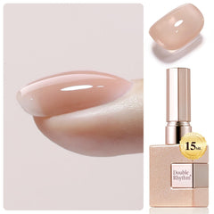 Double Rhythm clear gel nail polish 15ml for long-lasting shine and easy extensions.