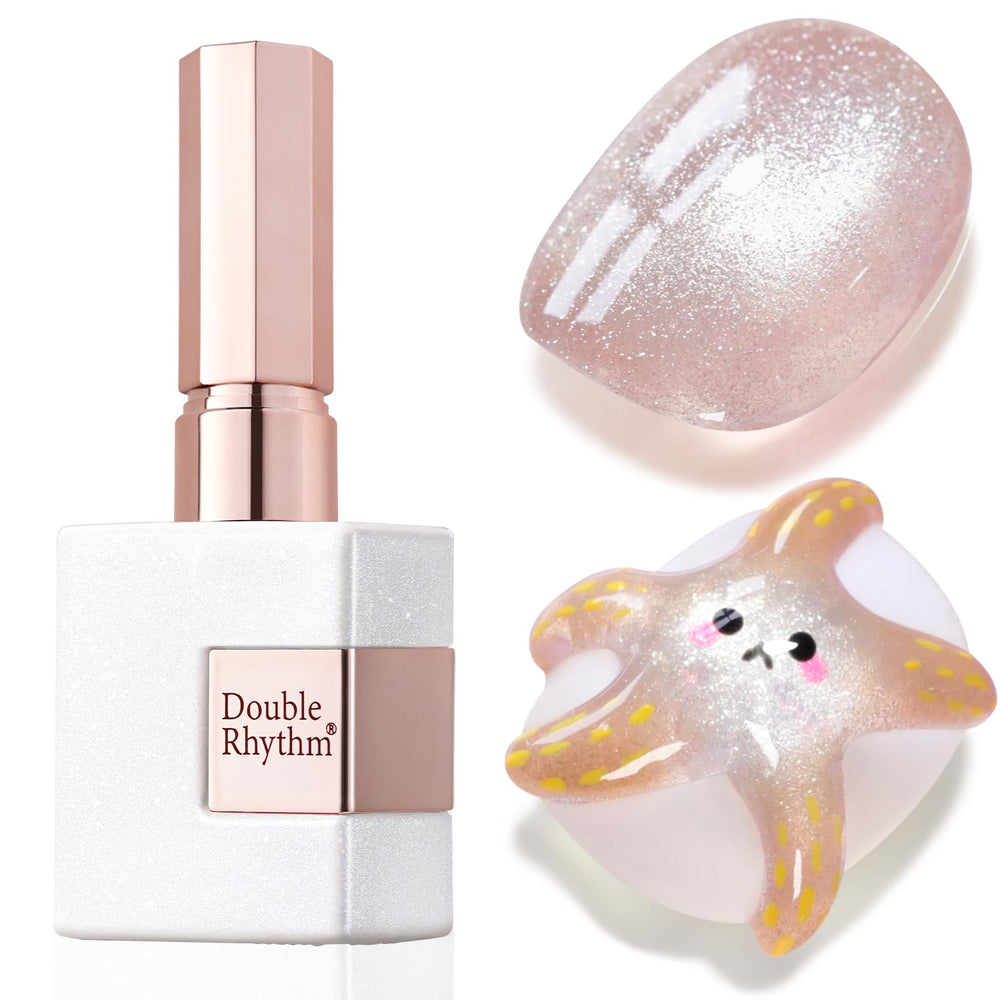Double Rhythm gel ojo de gato nude MC1020 en botella para uñas brillantes