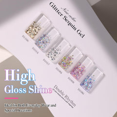Double Rhythm purple glitter gel polish swatch for bold style