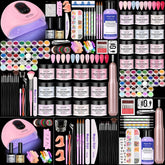 DouborQ acrylic nail kit boxed view showing full home salon setup.
