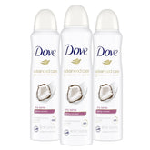 Dove Advanced Care Caring Coconut dry spray packaging shown for display and easy everyday use.