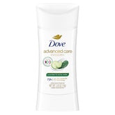 Dove Advanced Care cucumber and cactus water stick – close-up showing smooth invisible protection.