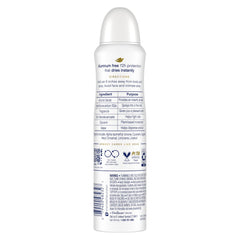 Dove aluminum-free deodorant spray bottle top showing easy spray action.