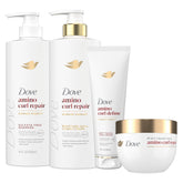 Dove Amino Curl Repair Shampoo bottle for strong, defined curls.