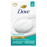 Dove Barra de Belleza para piel sensible sin fragancia, limpieza suave y cuidadosa