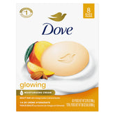 Dove Jabón en barra brillo mango y almendra para piel radiante tras la ducha.