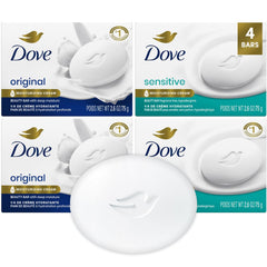 Dove barra para piel sensible sin fragancia, limpieza suave