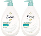 Dove Sensitive Skin body wash pump bottle for gentle cleansing on sensitive skin
