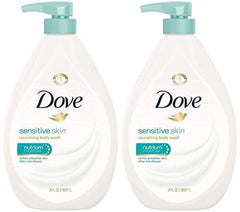 Dove Sensitive Skin body wash pump bottle for gentle cleansing on sensitive skin