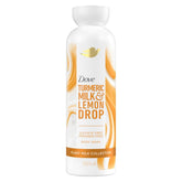 Dove botella con leche vegetal curcuma limón para hidratación suave