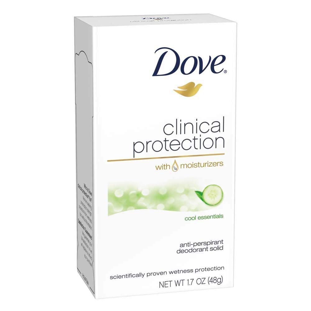 Dove Clinical Protection Cool Essentials 3-Pack bottle with crisp scent and long-lasting protection.