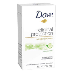 Dove Clinical Protection Cool Essentials 3-Pack bottle with crisp scent and long-lasting protection.