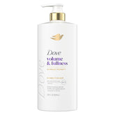 Dove Acondicionador Volumen y Plenitud en bote aporta cuerpo al cabello fino.