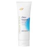 Dove Crema Serum Hialurónico en bote, hidratación duradera para piel seca.