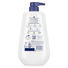 Close-up of creamy lather from Dove Deep Moisture in a pump bottle.