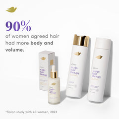 Dove Density Boost packaging label featuring 0% sulfates and vegan certification.