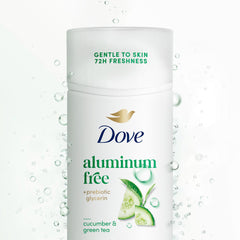 Dove deodorant leaves no visible residue on skin.