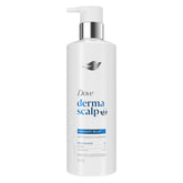 Dove Derma Scalp Shampoo bottle front promotes flakes relief and scalp care
