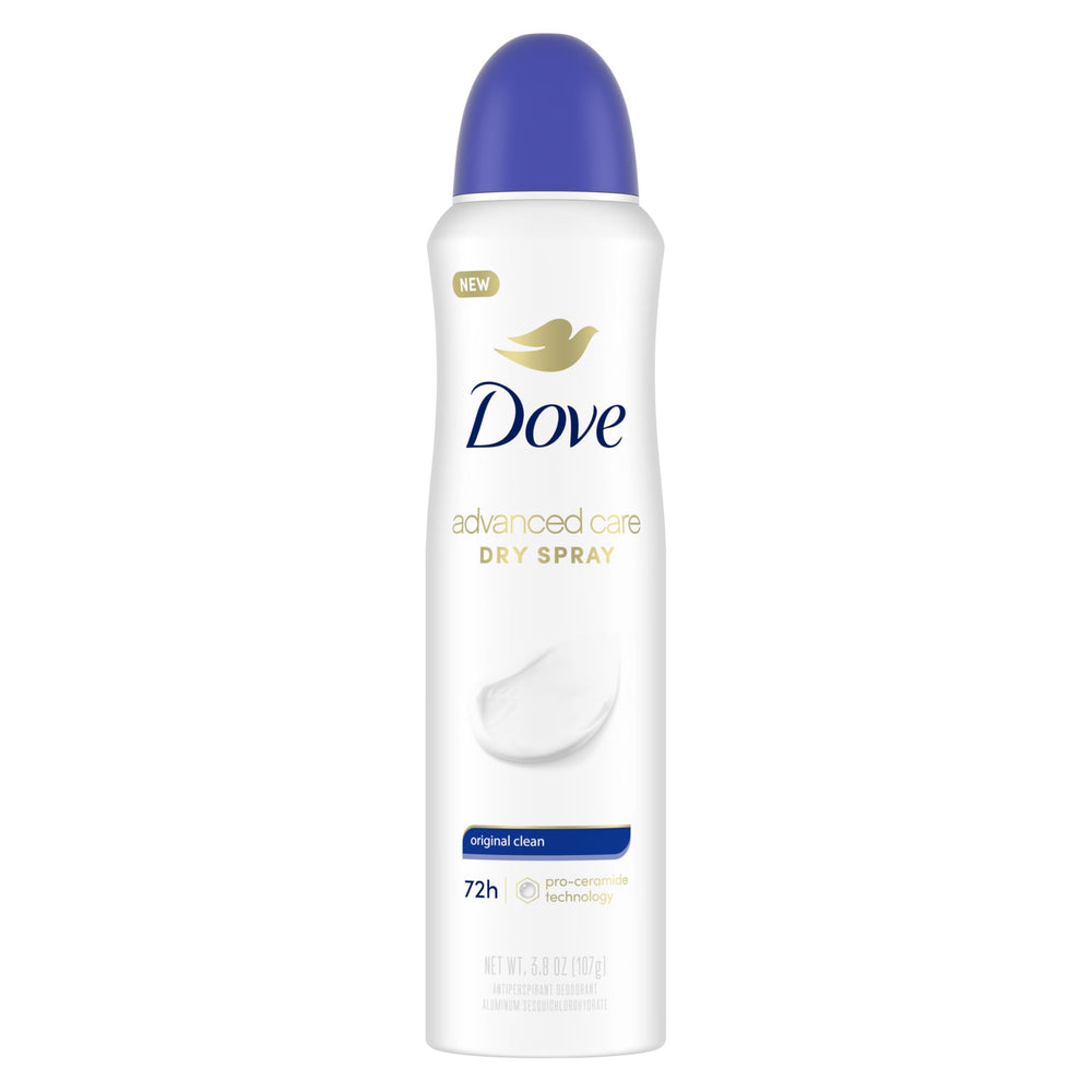 Dove Desodorante aerosol seco Original Clean, protección de 48 horas para jornadas activas.