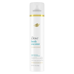 Dove Advanced Dry Shampoo Fresco Coco: cabello limpio entre lavados con aroma a coco.