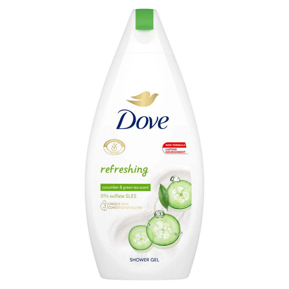 Dove Fresh Touch gel ducha 500 ml en botella, sensación suave y fresca cada baño.
