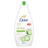 Dove Fresh Touch gel ducha 500 ml en botella, sensación suave y fresca cada baño.
