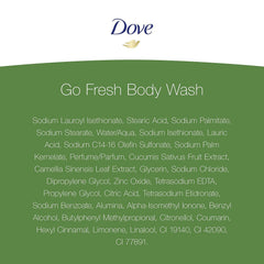 Dove gel de ducha Pepino y Té Verde, fácil aplicación en la rutina diaria.