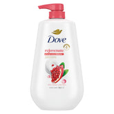 Dove Gel de Ducha Rejuvenecedor con bomba muestra una hidratación suave todo el día.
