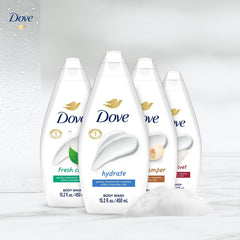 Dove Gentle Pamper bottle — mild formula suitable for sensitive skin.