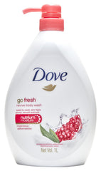 Dove Go Fresh Revive bottle closeup for a refreshing daily wash routine.